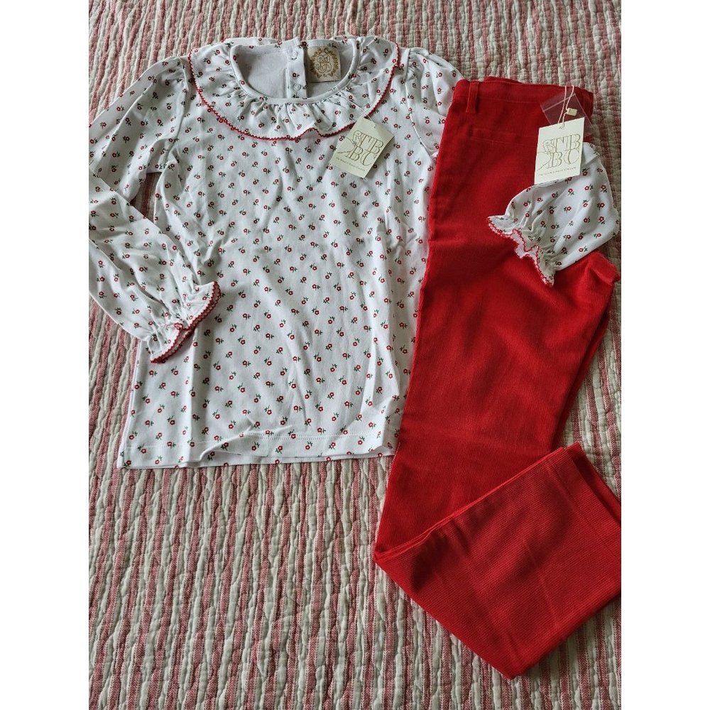 The Beaufort Bonnet Company Ramona Ruffle Collar Shirt & Pep Club Cord Pants 10C